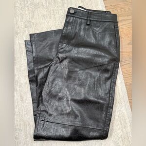 Mango ankle faux leather pants